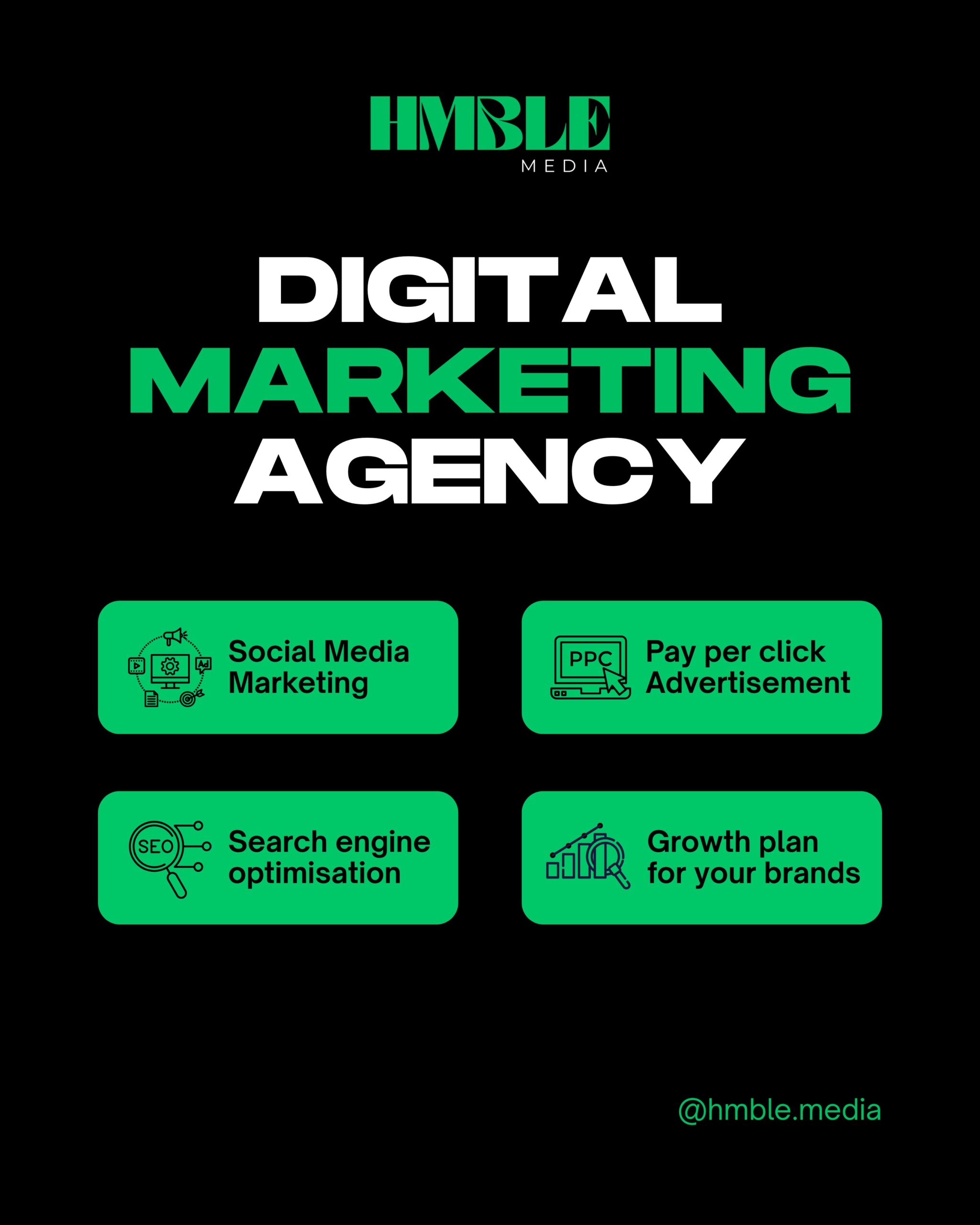 Black And Green Modern Digital Marketing Agency Instagram Post Scaled
